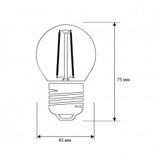 Лампа светодиодная филаментная LED12-G45-FL/845/E27 12Вт 220В Camelion 13715