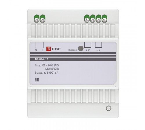 Блок питания 12В DR-60W-12 PROxima EKF dr-60w-12