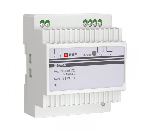 Блок питания 12В DR-60W-12 PROxima EKF dr-60w-12