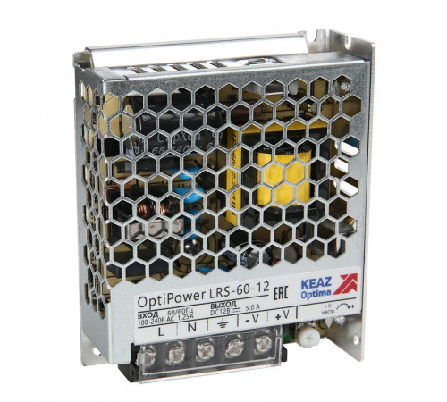 Блок питания панельный OptiPower LRS 60-12 5A КЭАЗ 328873