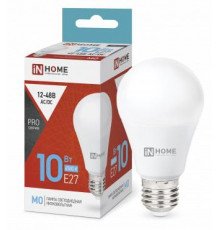 Лампа светодиодная низковольтная LED-MO-PRO 10Вт грушевидная матовая 6500К холод. бел. E27 900лм 12-48В IN HOME 4690612038056