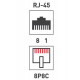 Джек компьютерный RJ45 (8P8C) кат.5E с экраном (уп.100шт) Rexant 05-1023