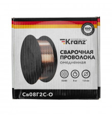 Проволока сварочная омедненная Св08Г2С-О (ER70S-6; SG2) 5кг 1.0мм D200 Kranz KR-11-0982-5