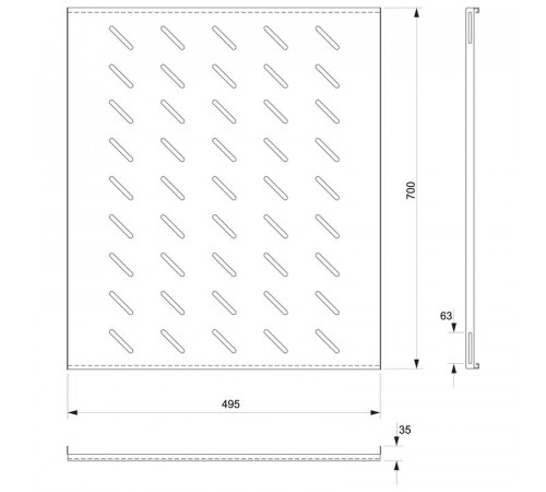 Полка SH-J018-FC-1000-BK 19дюйм Г=700мм перфорир. для напольных шкафов Г=1000мм черн. RAL 9004 Cabeus 8624c