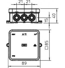 Коробка распределительная 85х85х40мм IP55 A11 12 кабельн. вводов свет. сер. OBO 2000342