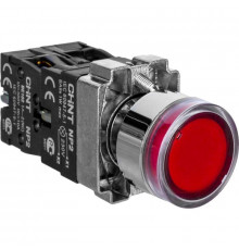 Кнопка управления NP2-BW3465 плоская 1НО+1НЗ AC/DC230В (LED) IP40 (R) красн. CHINT 574366