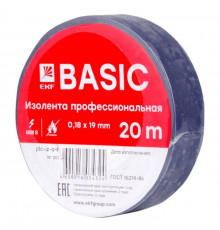 Изолента класс А 0.18х19мм (рул.20м) син. EKF plc-iz-a-s