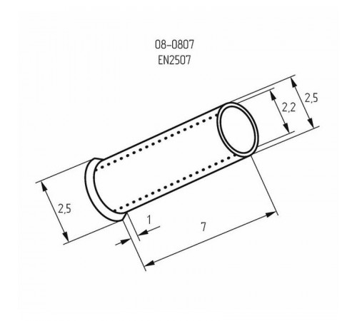 Наконечник штыревой втулочный (НШВ L-7мм) 2.5кв.мм (EN2507) REXANT 08-0807