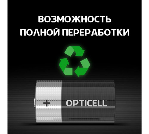 Элемент питания алкалиновый D/LR20 1.5В (блист. 2шт) Basic Opticell 5051005