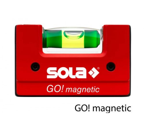 Уровень компактный магнитный GO! Magnetic 1 глазок точн. 0.75мм/м SOLA 01621101