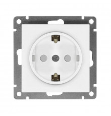 Розетка 1-м СП Афина 16А IP20 с заземл. защ. шторки механизм бел. Universal A0049