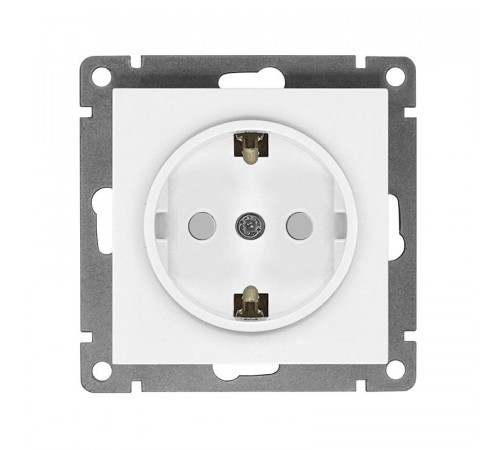 Розетка 1-м СП Афина 16А IP20 с заземл. защ. шторки механизм бел. Universal A0049