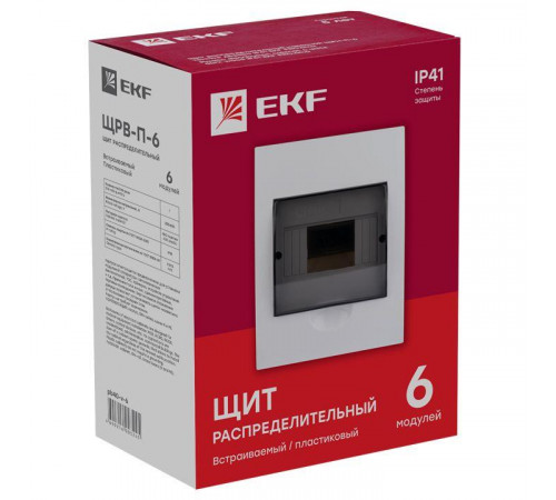 Щит распределительный ЩРВ-П-6 IP41 EKF pb40-v-6