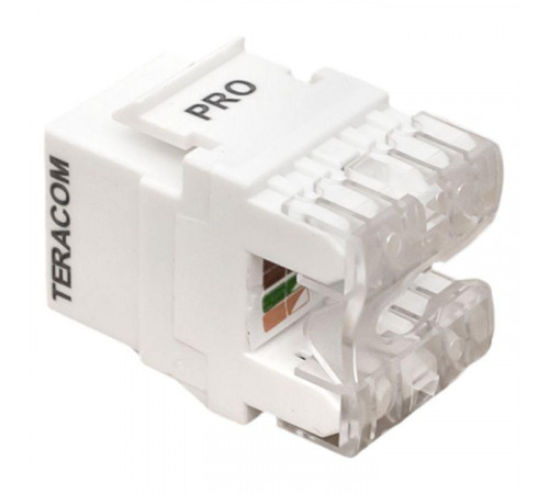 Модуль Keystone RJ45 кат.6 неэкранир. 110 IDC 180град. бел. TERACOM PRO EKF TRP-KSTN-180D-6UTP-WH