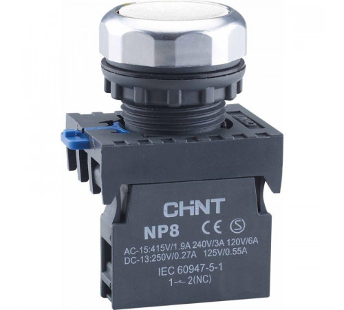 Кнопка управления NP8-20BND/1 подствет. самовозв. AC110-230В(LED) 2НО IP65 (R) бел. CHINT 667642